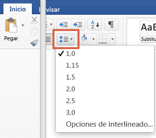 Comment modifier l'interligne dans un paragraphe de document dans Word à partir de MacOS