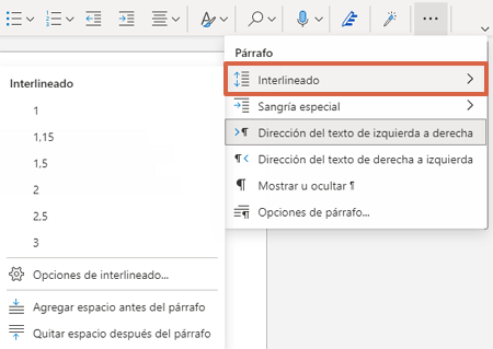 Comment mettre ou modifier l'interligne dans Word à partir de votre portail Web étape 5