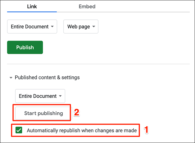 Publish again when new changes are made.