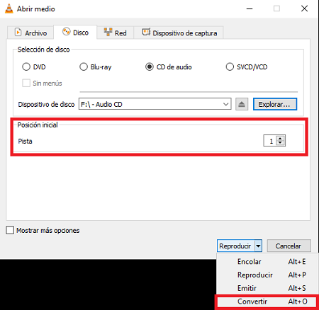 Comment extraire ou convertir un CD en MP3 avec VLC.  Étape 4