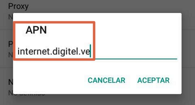 Configurer Digitel APN sur Android étape 5