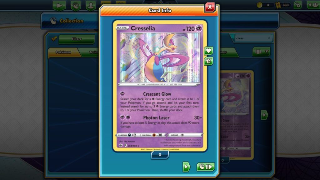 Pokemon TCG Online Chilling Reign Cresselia