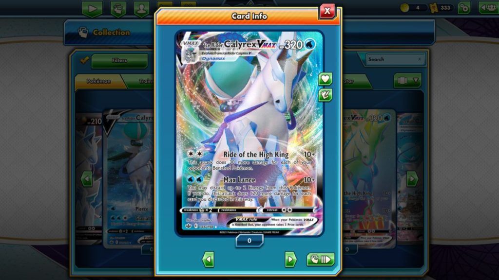 Pokemon TCG Online Ice Rider Calyrex VMAX