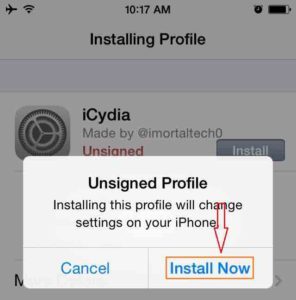 Tap-on-Install-Maintenant-pour-Télécharger-iCydia-iOS