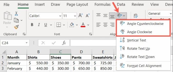 Nous commençons par le guide pour apprendre à incliner ou faire pivoter du texte dans Excel