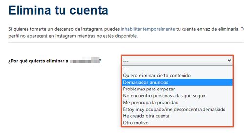 Comment supprimer définitivement votre compte Instagram sans perdre vos photos.  Supprimez définitivement votre compte sur Instagram.  Étape 2