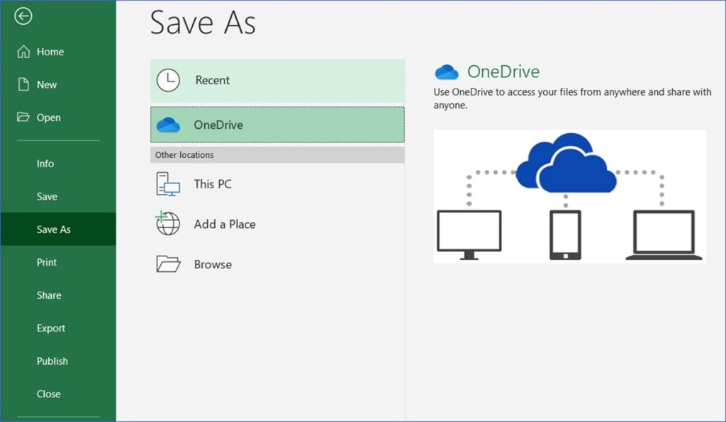 enregistrer les fichiers Excel OneDrive 2