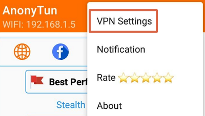 Comment obtenir un accès Internet gratuit sur votre téléphone en activant le VPN AnonyTun étape 2