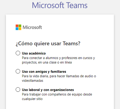 Comment s'inscrire dans Microsoft Teams depuis l'ordinateur étape 3