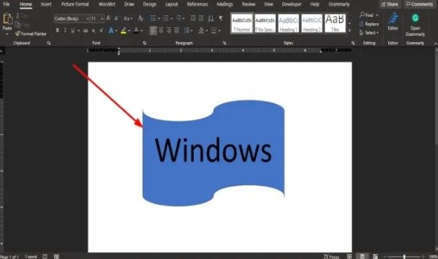 Ajoutez du texte dans une forme Microsoft Word.