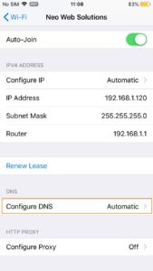 Option Tap-on-Configure-DNS