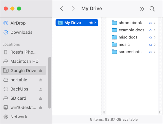 Nous avons Drive disponible sur Mac.