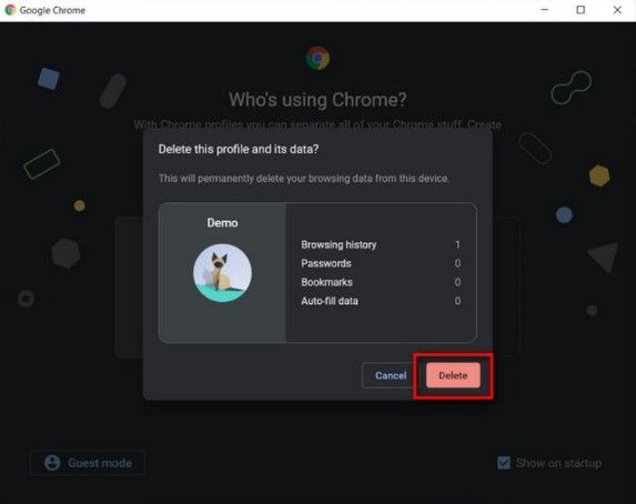 Supprimez un compte Google dans Chrome de Windows, Mac et Linux.