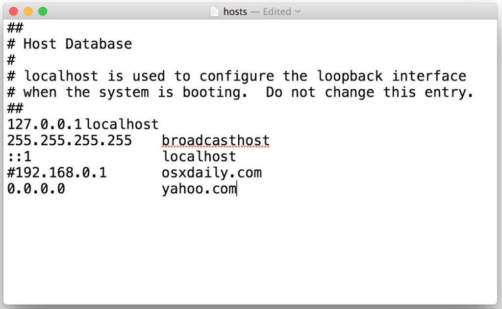 modifier les hôtes MacOS 2