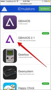 Appuyez sur GB4iOS-2.1