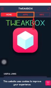 Cliquez sur-sur-Apps-section-dans-TweakBox