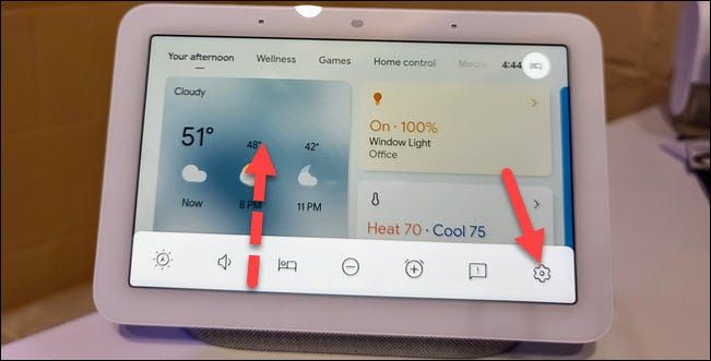 Paramètres de Google Nest Hub.