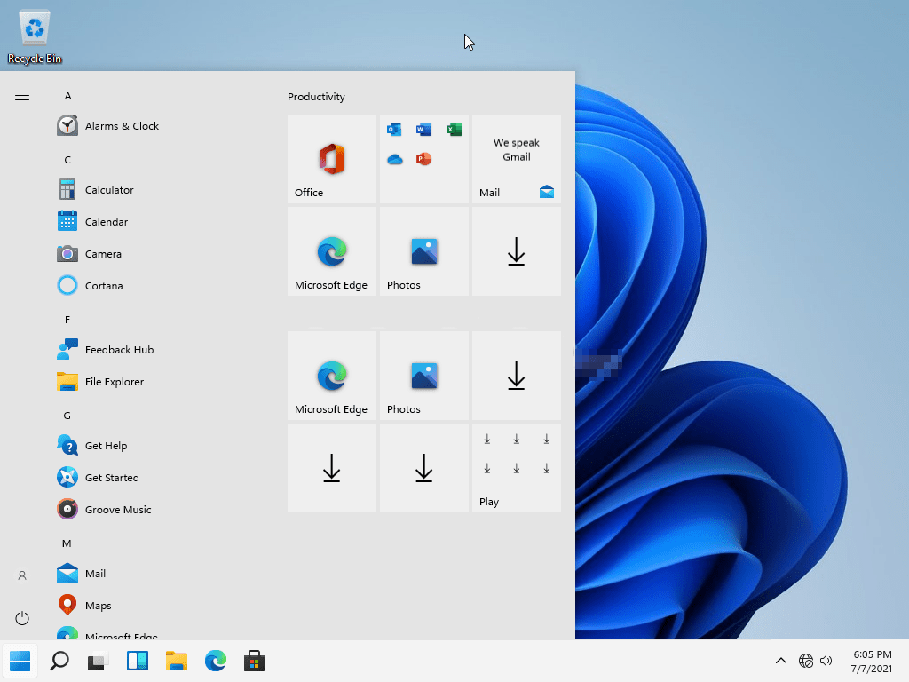 Personnaliser le menu Démarrer de Windows 11.