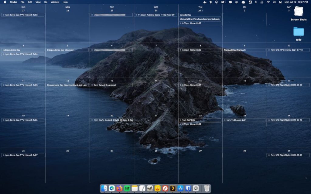 Utiliser le Web Google Calendar comme arrière-plan du bureau macOS