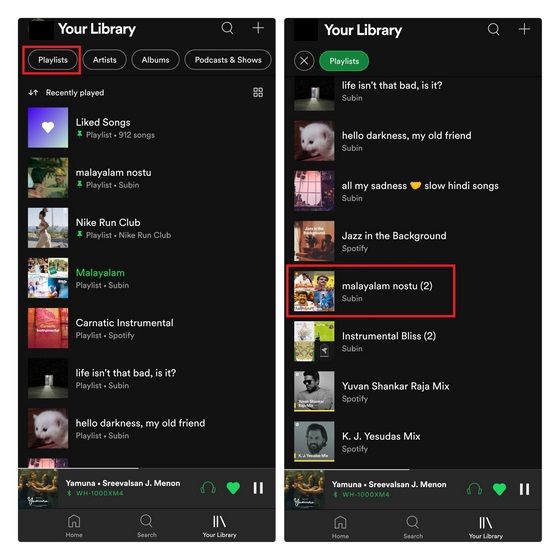 Liste de lecture Spotify restaurée.