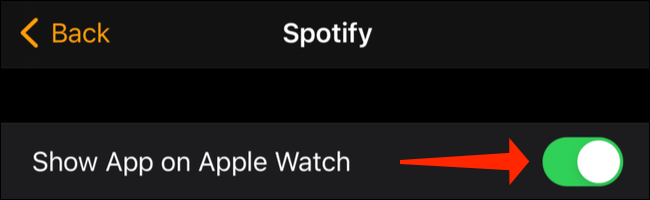 Activez Spotify sur Apple Watch.