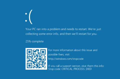 BSOD (écran bleu de la mort) 