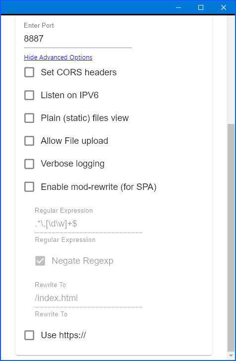 Configurez les options avancées.