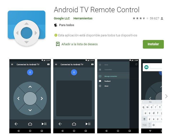 Contrôlez la télévision à partir d'un appareil Android.