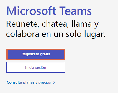 Comment s'inscrire dans Microsoft Teams depuis l'ordinateur étape 1