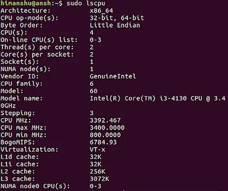 how_know_processor_cpu_linux_lscpu