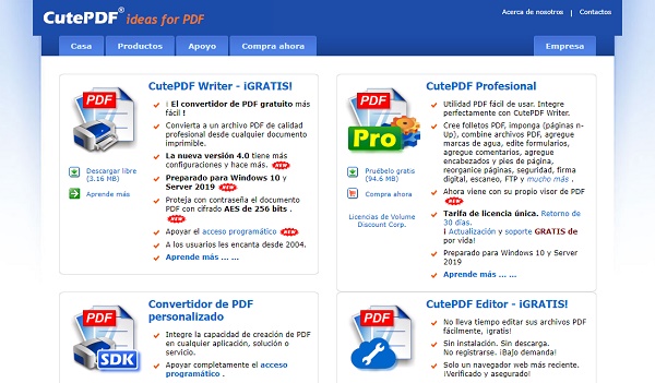 CutePDF comme imprimante PDF