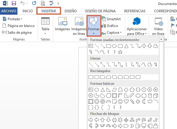 Comment faire des flèches courbes, droites et inclinées dans Word à partir de formes