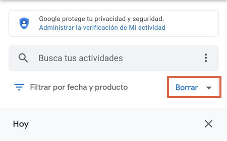 Comment supprimer tout l'historique de navigation de Google My Activity étape 1