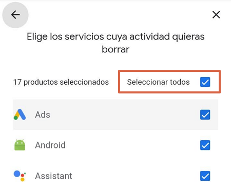 Comment supprimer tout l'historique de navigation de Google My Activity étape 3