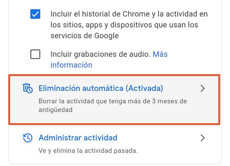 Comment supprimer automatiquement l'historique de navigation de Google My Activity, étape 1