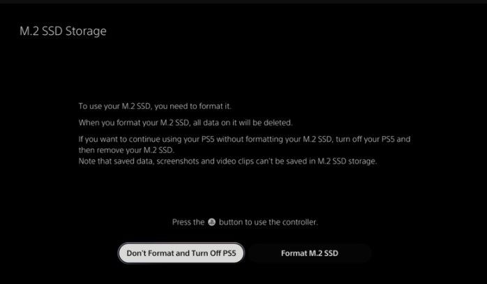 Formatez le disque SSD PS5.