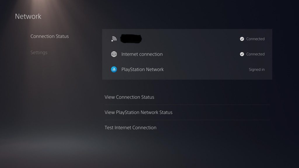 Vérifiez la connexion réseau sur PS5.