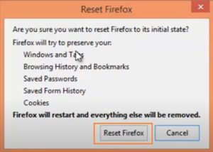 Cliquez sur-Réinitialiser-Firefox-Option