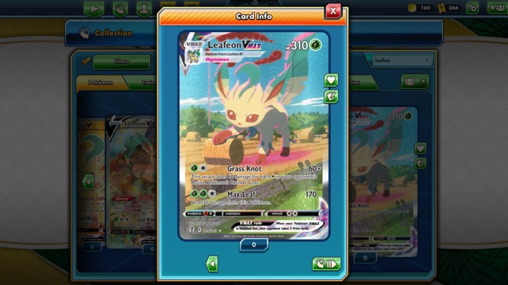 Pokemon TCG Online Evolving Skies Leafeon VMAX