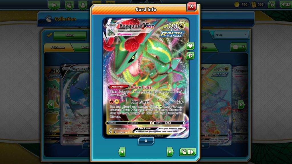 Pokemon TCG Online Evolving Skies Rayquaza VMAX