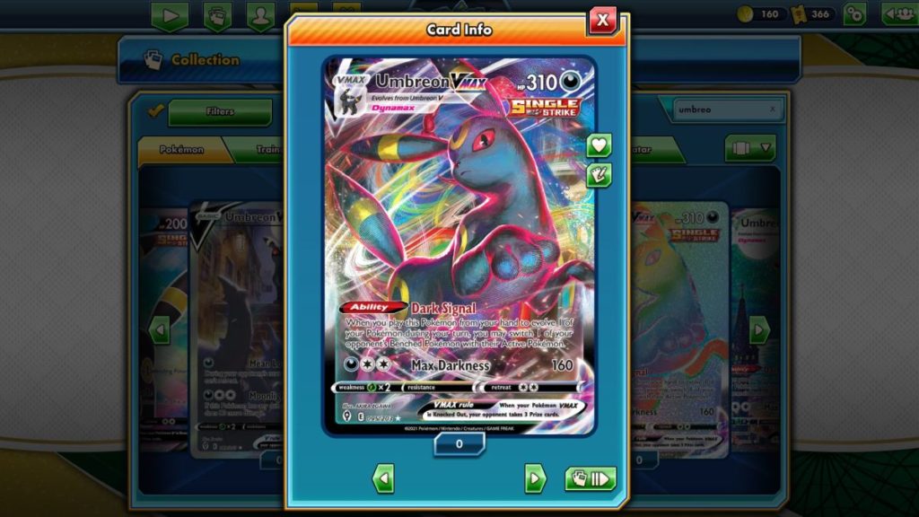 Pokemon TCG Online Evolving Skies Umbreon VMAX