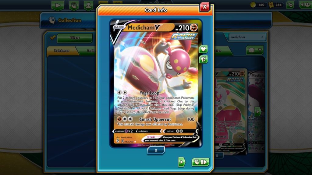 Pokemon TCG Online Evolving Skies Medicham V