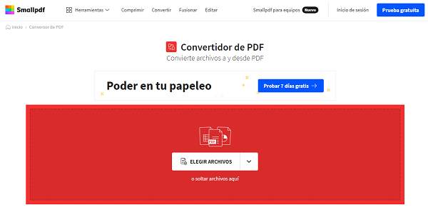 Smallpdf en tant que programme en ligne pour convertir Excel en Word