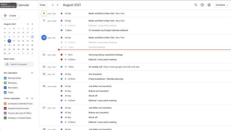Agenda quotidien par e-mail Gmail depuis Google Agenda.