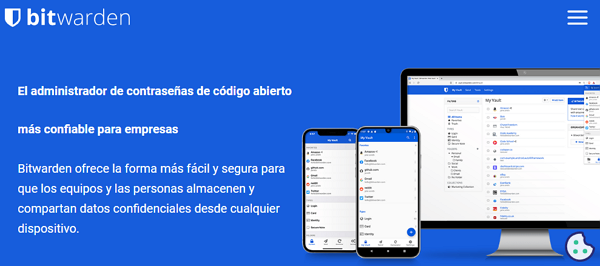 Applications et sites Web pour gérer les comptes et les mots de passe.  Bitwarden