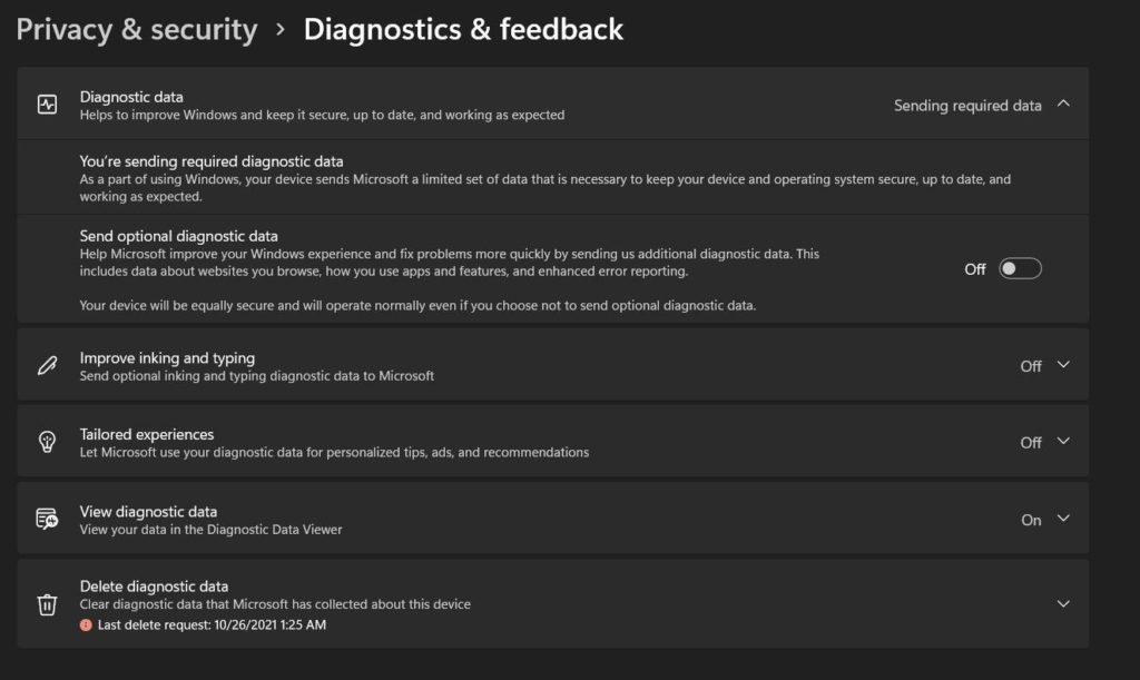 Diagnostic d'application Windows 11 2