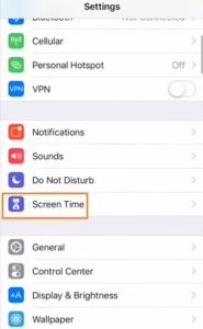 Sélectionnez-Screen-Time-Option