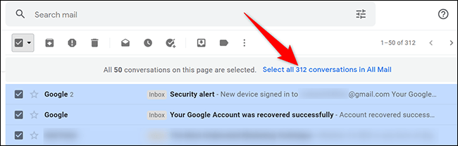 Supprimer tous les e-mails Gmail