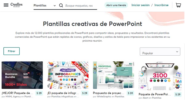 Sites Web pour télécharger des modèles PowerPoint.  Marché créatif