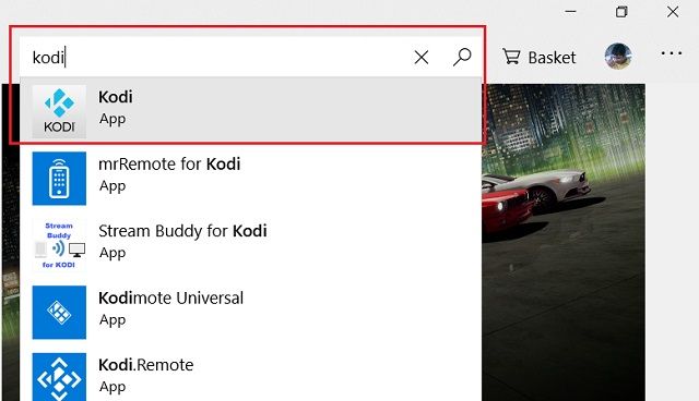 Nous avons recherché Kodi dans le Windows Store.